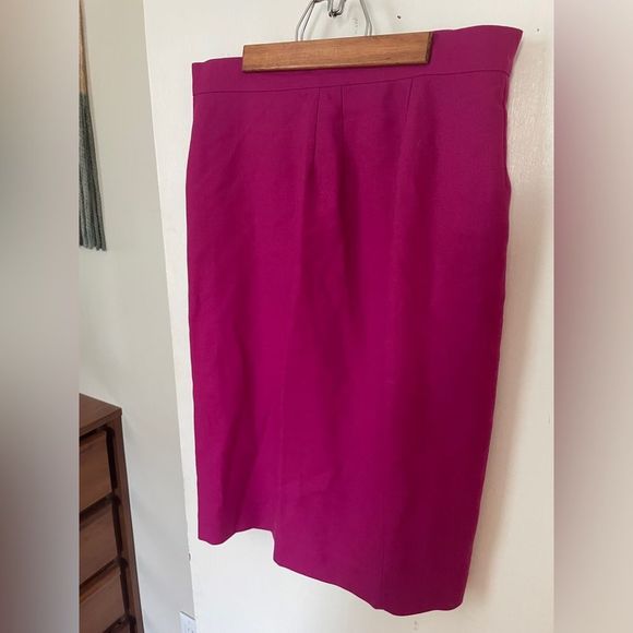 Vintage Fuchsia Pure Virgin Wool Skirt - Picture 1 of 7